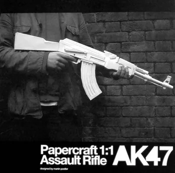 1:1 Vatrenog Oružja Ručne izrade DIY 3D Papir Model Bijeli Jurišne puške ak 47 Ručni Rad Pištolj Igračka