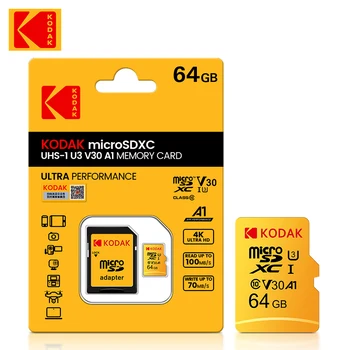 100 kom. Originalna kartica Kodak U3 micro sd 64 GB SDHC class 10 Flash memorijska Kartica micro sd 64 GB kartica sa SD adapterom Besplatna dostava
