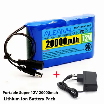 18650 Prijenosni Super 12 20000 mah Baterija Punjiva Litij-Ionska Baterija Kapaciteta AC/DC 12,6 U 20Ah CCTV Monitor Cam