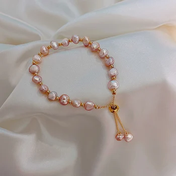 2020 Korejski novi dizajn modni nakit visoke kvalitete prirodni slatkovodni biseri u baroknom stilu perle podesivi elegantna ženska narukvica