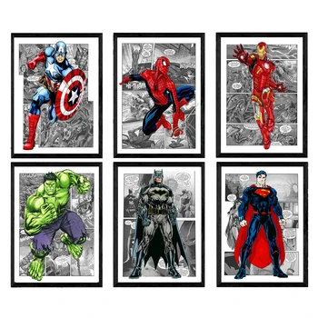2022 Novi Poster Marvel Avengers Spider-Man I Iron Man, Kapetan Amerika, Hulk Platnu Dekor Za Dnevni Boravak Wall Art Home Dekor