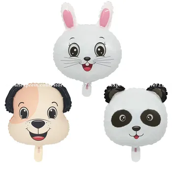 3 kom./lot, гелиевые lopte s crtani glavu životinje, ukras za rođendan, baby panda/zeca/pas, balon od folije, dječje igračke