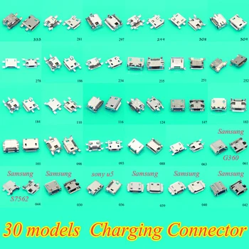 30 modela 300 kom./lot Ženski Konektor Micro USB Konektor za Punjenje Priključak za Samsung, Lenovo, Huawei, zte, Sony meizu i tako Dalje Mobilnog telefona