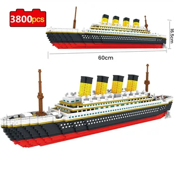 3800 kom. Titanic 3D Mikro Građevinski Blokovi i Cigle Veliki Cruise Ship Brod DIY Mini Dijamant Blokovi i Cigle Razvija Igračka za Djecu
