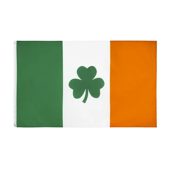 3Jflag 3x5 metara 90x150 cm Djetelina na Dan Svetog Patrika Irska Zastava s Трилистником
