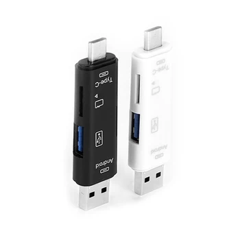 5 u 1 Type-C Micro USB OTG priključne stanice TF Čitač memorijskih Kartica Višenamjenski USB HUB Kompaktni Adapter za Flash kartice za Laptop