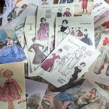 50шт Stare Modne Kostime Likova Materijal Papir, Kolaž Scrapbooking Izrada Časopisa DIY Knjiga Kreativne Dopis Celina