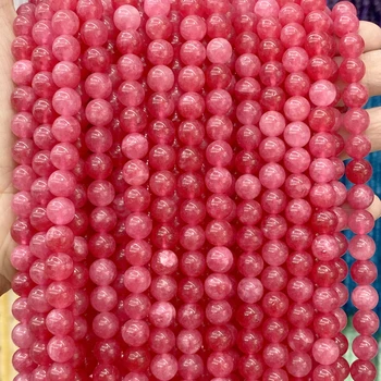 6-10 mm Perle od Prirodnog Kamena, Crvena Ангелит, Халцедон, Nefritis, Krug Slobodnih Perle za Izradu Nakita, Narukvica 
