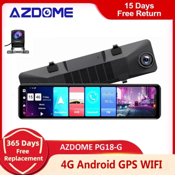 AZDOME ANDROID retrovizor video recorder GPS Navigacija 4G Mreža 2G + 32G Ram Auto retrovizor 12 inča WiFi ADAS Auto Dvr