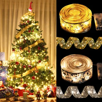 Božićne Dekoracije Led Trake Svjetla Božićno Drvce Ukrasima DIY Držači Mašne Gudačkih Svjetla Navidad Home Dekor Nova Godina 2023