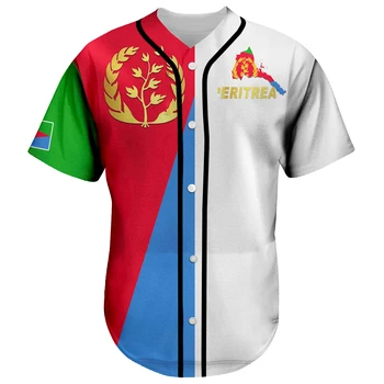 Crna je Povijest Afrika Zemlja Eritreja Zastava Pleme Klasicni Tetovaža 3DPrint Ljeto Harajuku Baseball Dres Majice S Kratkim Rukavima X3