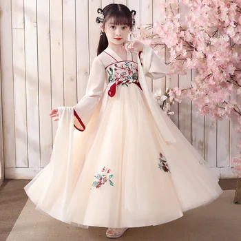 Dječji Jesen Novi Kineski Stil, Tradicionalne nošnje Ханьфу s Vezom, Kostim Za Djevojčice, Večernja Ideju, Haljina Princeza Odjeća