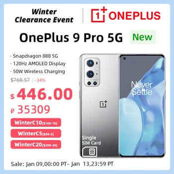Globalna verzija OnePlus 9 Pro 5G smartphone 12 GB i 256 GB Snapdragon 888 120 Hz Prikaz Fotoaparat Hasselblad 50 W, Bežično Punjenje telefona