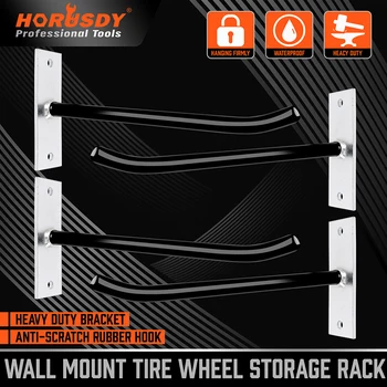 HORUSDY 4-pack čelik promiče zidni nosač za pričvršćivanje kotača za gume, gume kuka sa zaštitom od ogrebotina