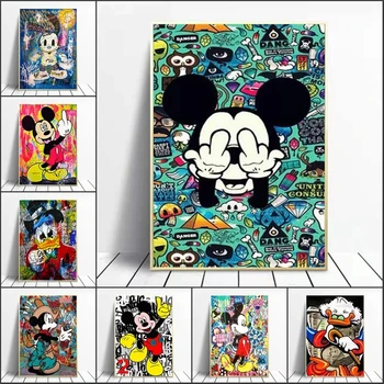 Home Dekor Donald Duck Ispis Na Platnu Slikarstvo Mickey Mouse Plakat Zid Umjetnost Modularni Slike Za Прикроватного Pozadine Bez Okvira