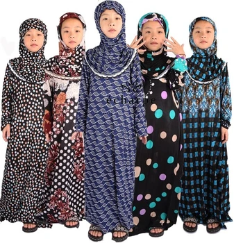 Islamska Odjeća za Djevojčice Абайя za Djecu Dječji Hidžab Muslimansko Haljina za Molitve za Djecu Ženske Ropa Arabe Mujer Ramazan Ogrtač Dubai