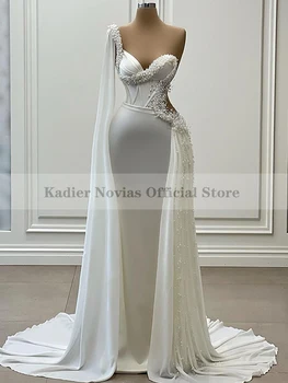 KADIER NOVIAS Duge Bijele Vjenčanice Sirena za Žene sa Perlama Robe De Mariage 2022 Nouveaute