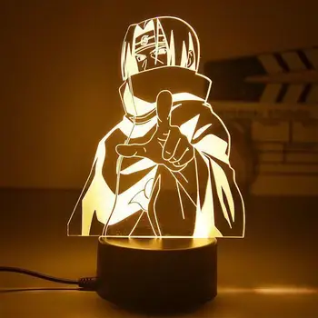 Led svjetlo noći Anime Naruto Uzumaki Kakashi 3D Lampa Spavaća soba Dekor noćno svjetlo Хатаке Акацуки Figurice Igračke Božićni Pokloni