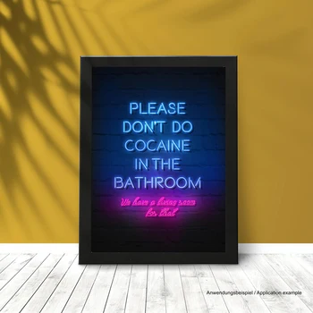 Neonski zid umjetnički plakat Molimo vas da ne pušite u kadi, jer imamo dnevni boravak Citat Platnu uređenje kupaonice