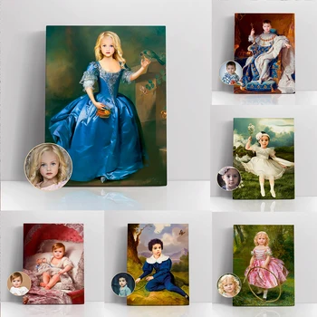 Običaj DIY Vintage Plakati s Printevima Kraljevske Princeze i Prinčeve, Dječji Iznenađenja, Jedinstvene Darove, Slika na Platnu za uređenje Doma