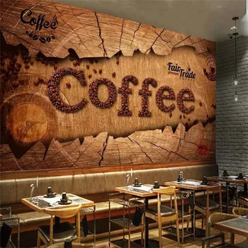 Običaj Zidne Tapete Europska Retro Caffe Pozadina Zida