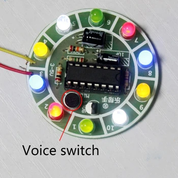 Okretni Led Downlight LED VU Metar sa 10 Treptanje Svjetla Glasovno Upravljanje Kuća DIY Alat Treperi Električni Štit Colrful