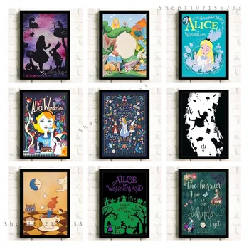 Platnu Alisa u Zemlji Čuda Plakat Disney Okvir Film Crtani Lik Dječji vrtić Wall Art Dekor Dnevni boravak
