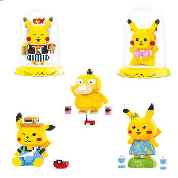 Pokemon Mikro Gradivni Blokovi Pikachu Glazba Ples Psyduck Prikupljene 3D Model Mini Cigle Figurica Igračka Za Djecu Pokloni