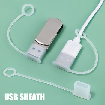 Prašinu priključak za USB utikača 5 kom., Prašinu torbica za USB kabel, A s remenom, Prašinu Vodootporni Poklopac protiv gubitka za USB kabela-A za pametne telefone
