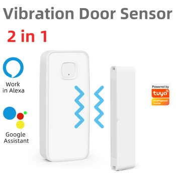 Senzor Vibracija Tuya Zigbee APLIKACIJU Smart Life Udarni Alarm Senzor Otvaranja/Zatvaranja Vrata Detektori Alexa Google Home