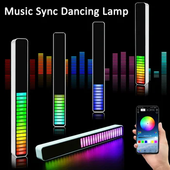 Sinkronizacija Glazbe RGB Led Svjetla S Glasovnom Aktivacijom Soundbox Ritam Lampa Upravljanje Zvukom Atmosfera Svjetlosna Traka za Vozila Večernje Dekor