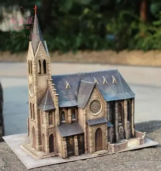 Srednjovjekovni zgrada 1/87 Program 1404 Crkva 3d Papir Model DIY