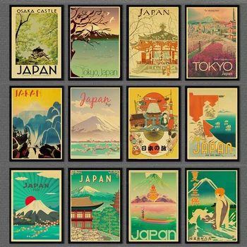 Starinski Plakat Japan Poznati Krajolik Za Putovanja Naljepnica Na Zidu u Osnovnu Sobu Iz Kraft papir za Plakate i Grafike Art Dekor