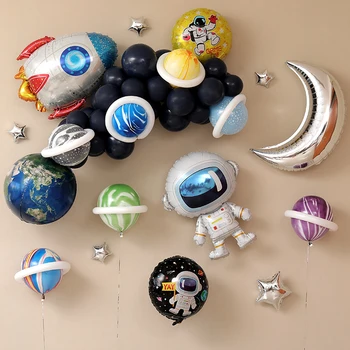 Svemirski balon od folije serije HAPPY BIRTHDAY party ukras earth studija zaštita okoliša tema mesec stat