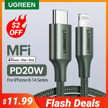 UGREEN MFi USB C do Lightning Kabel PD20W Brzo Punjenje za iPhone 14 13 12 Pro Max Mini Kabel za Prijenos Podataka za iPhone Punjač za iPad