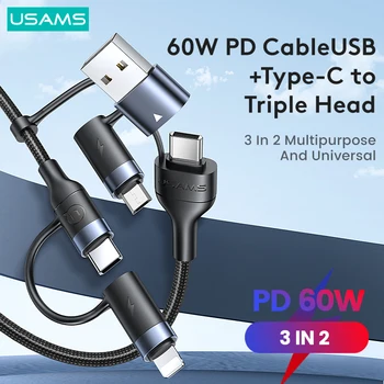 USAMS U62 PD 60 W 3 2 Kabel Za Brzo Punjenje Podataka Type C Lightning Micro USB Kabel Za iPhone, iPad, MacBook Huawei Xiaomi Samsung