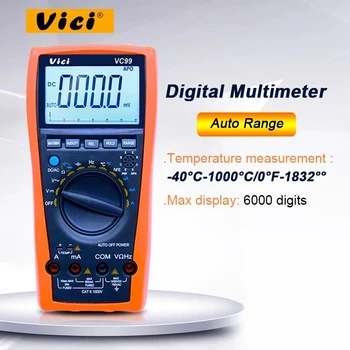 VICI VC99 3 6/7 Digitalni Multimetar sa automatskim rasponom istosmjernog i izmjeničnog napona, jakosti Struje, Otpora, Mjerač Kapaciteta, Tester, Ampermetar, Voltmetar
