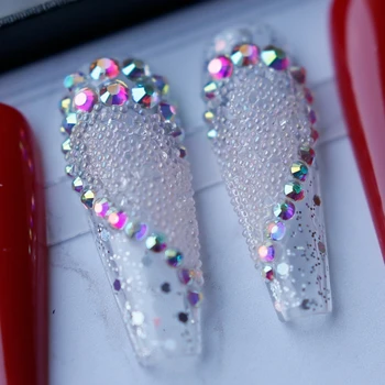 Valentinovo nokte Luksuzni Lijes Ljubav nails, Crvena Akril nadzemni nokte Logo na red Rose kavijar AB Sjaj prozirni gel za nokte