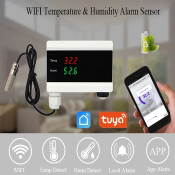 WIFI Tuya Inteligentni Senzor Temperature Vlažnost Senzor Alarm termostat Hygrometer Detektor