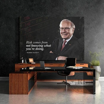 Warren Buffett Investitor Poduzetnik Motivacija Citat Inspiraciju Poznate Osobe Poster na Platnu Zidni Dekor za Sobe