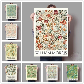 William Morris Cvjetni Platnu Slikarstvo Muzej Izložba Postera Zidna Galerija Art Print Vintage Slika Home Dekor za Dnevni boravak