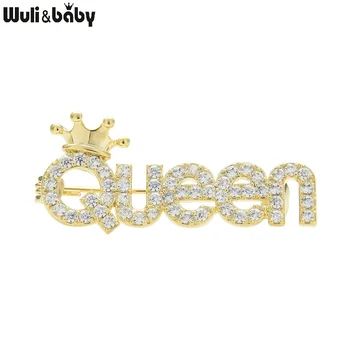 Wuil & baby Češki Gorski Kristal Kraljica Broš Za Žene Unisex Crown Riječ Večernje Uredski Broš Igle Pokloni
