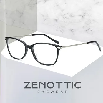 ZENOTTIC Kvadratni Metalni Okvira Za Naočale Za Muškarce I Žene, Dizajnerske Marke Optički Naočale Za Kratkovidnost, Prozirne Leće, Naočale Na Recept