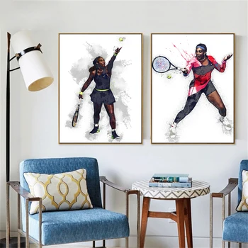 Zidni Ukras Serena Williams Platnu Plakata i Grafika Zid Umjetnost Tenis Umjetnička Slikanje za sportaše Dar Teretana Kućni Dekor