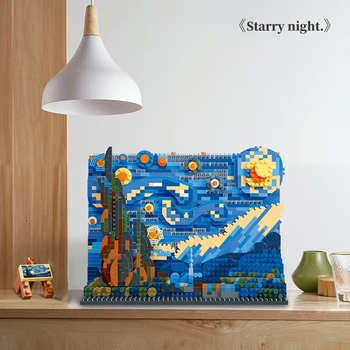 Zvjezdana noć 21333 Kreativna Opeke Gradivni Blokovi MOC Vincent Van Gogh Igračke za Dječake i Djevojčice, Dječje Darove