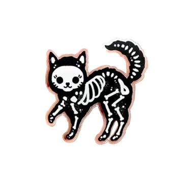 эмалированный ikona-pin sa скелетом mačke